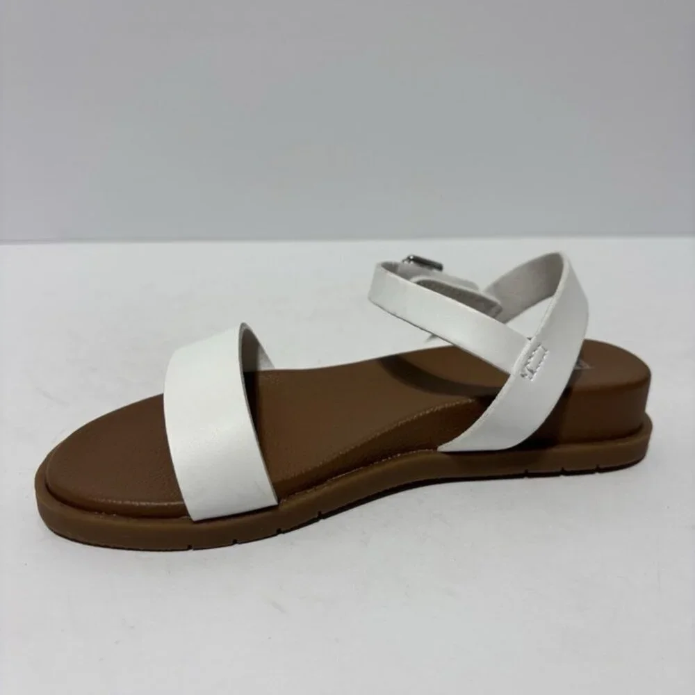 Mia Little Kids’ White Ankle Strap Sandals, Girls’ Size 12 M